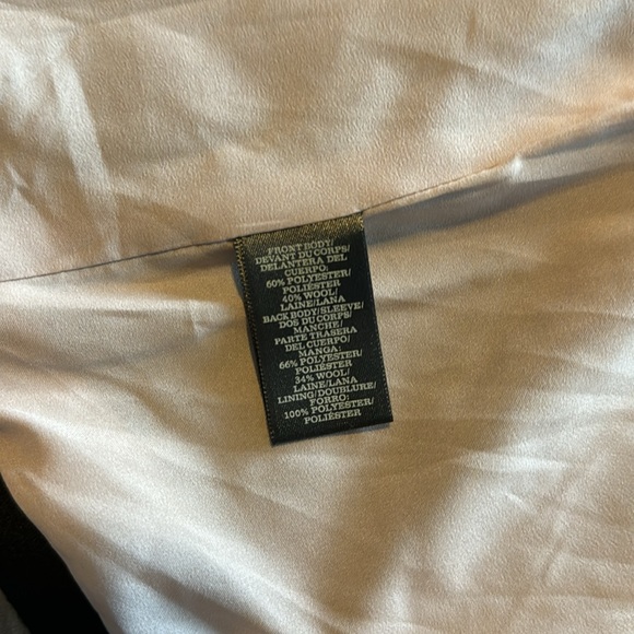 Ann Taylor 16 Black Grey Color Block Wool Blend Drape Jacket - Picture 4 of 5